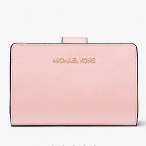 NWT Michael Kors bifold zip wallet light blush pink leather